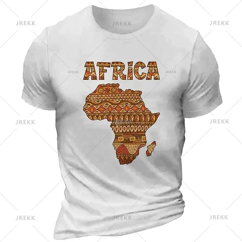 New Fashion Summer Men Women Short-sleeved T-shirts Africa Map 3d Print Unisex Simple Casual T Shirt Streetwear Round Neck Tops