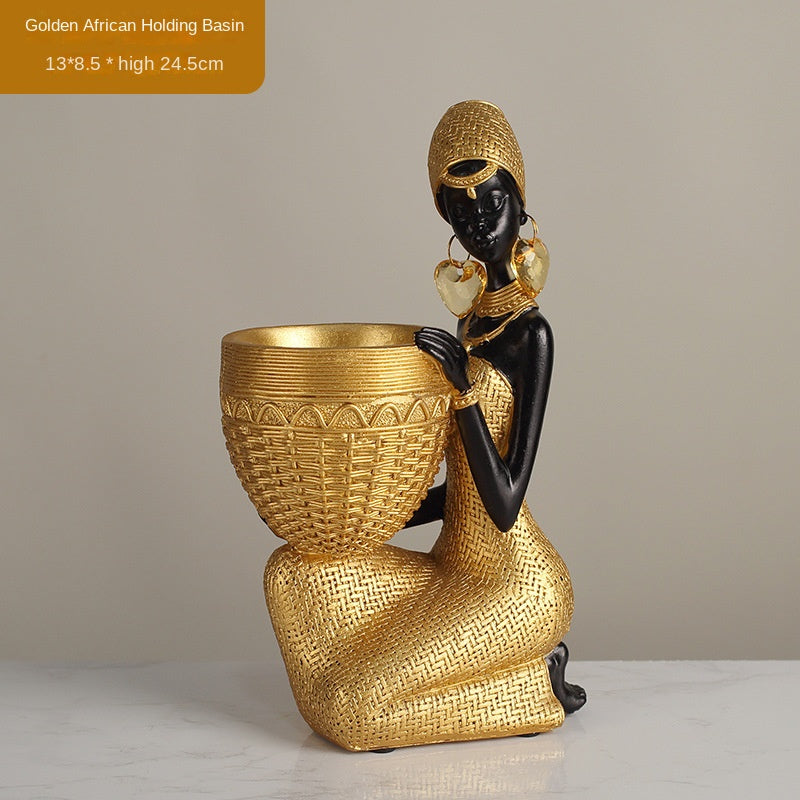African girls' home resin ornaments and character decorations