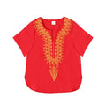 Vintage Ethnic T Shirts for 3-8Y Kids Boy Summer Fashion Short Sleeve Boy's T-Shirts African Embroidery V-Neck Tee Blouse Tops