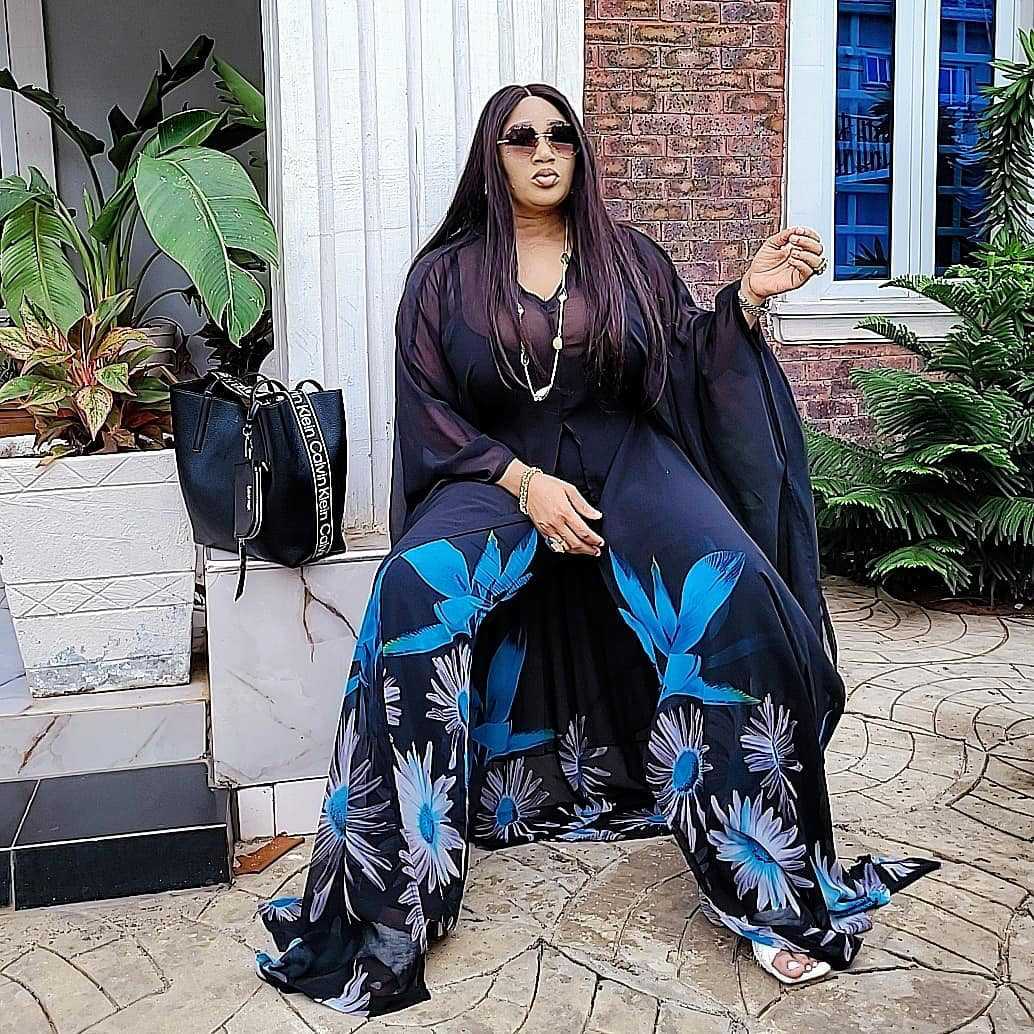 Chiffon cardigan loose pants two-piece set African robe