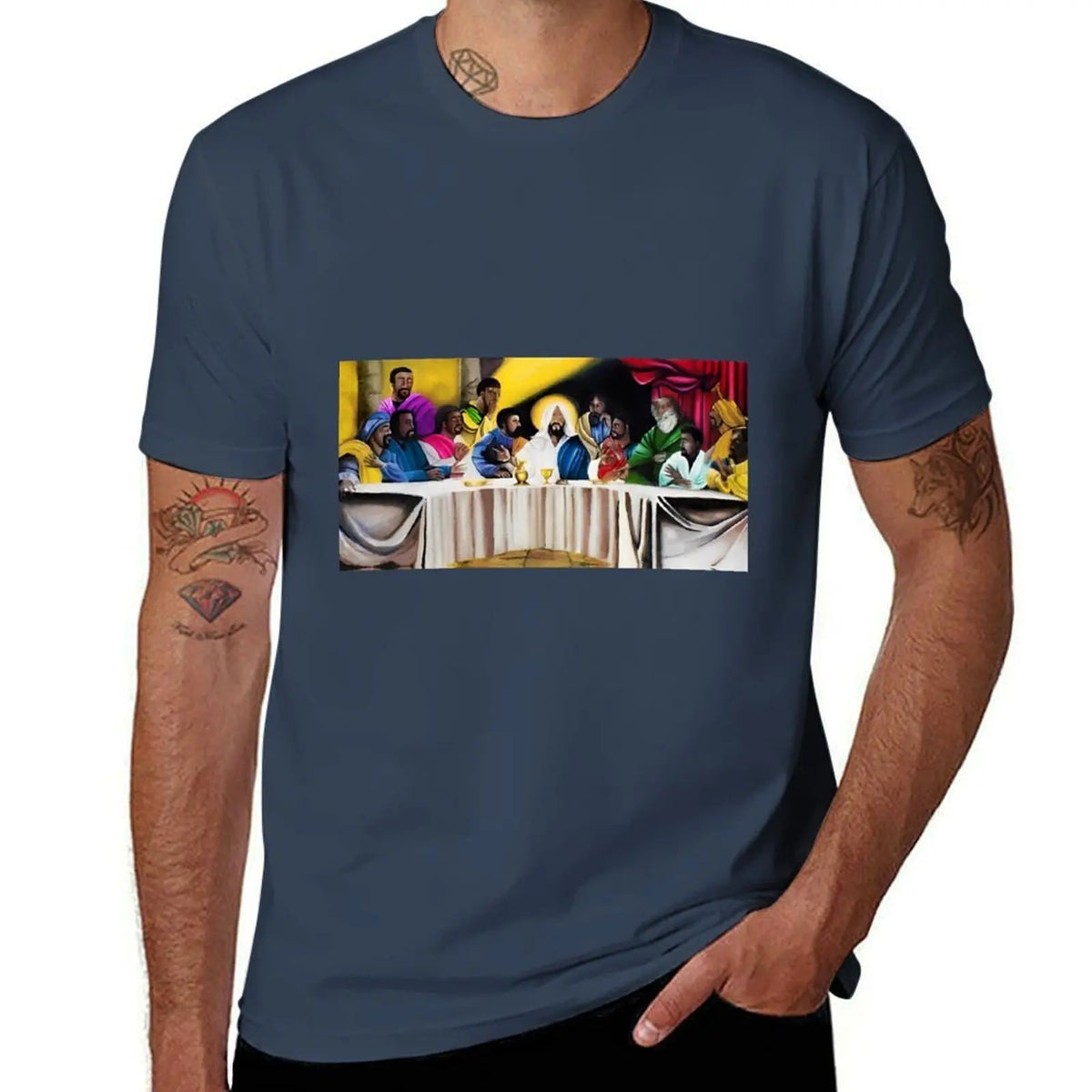 African American masterpiece, The last supper with Jesus portrait painting color photograph T-Shirt