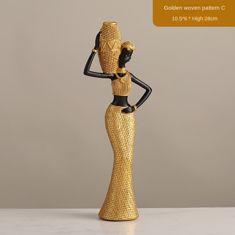 African girls' home resin ornaments and character decorations