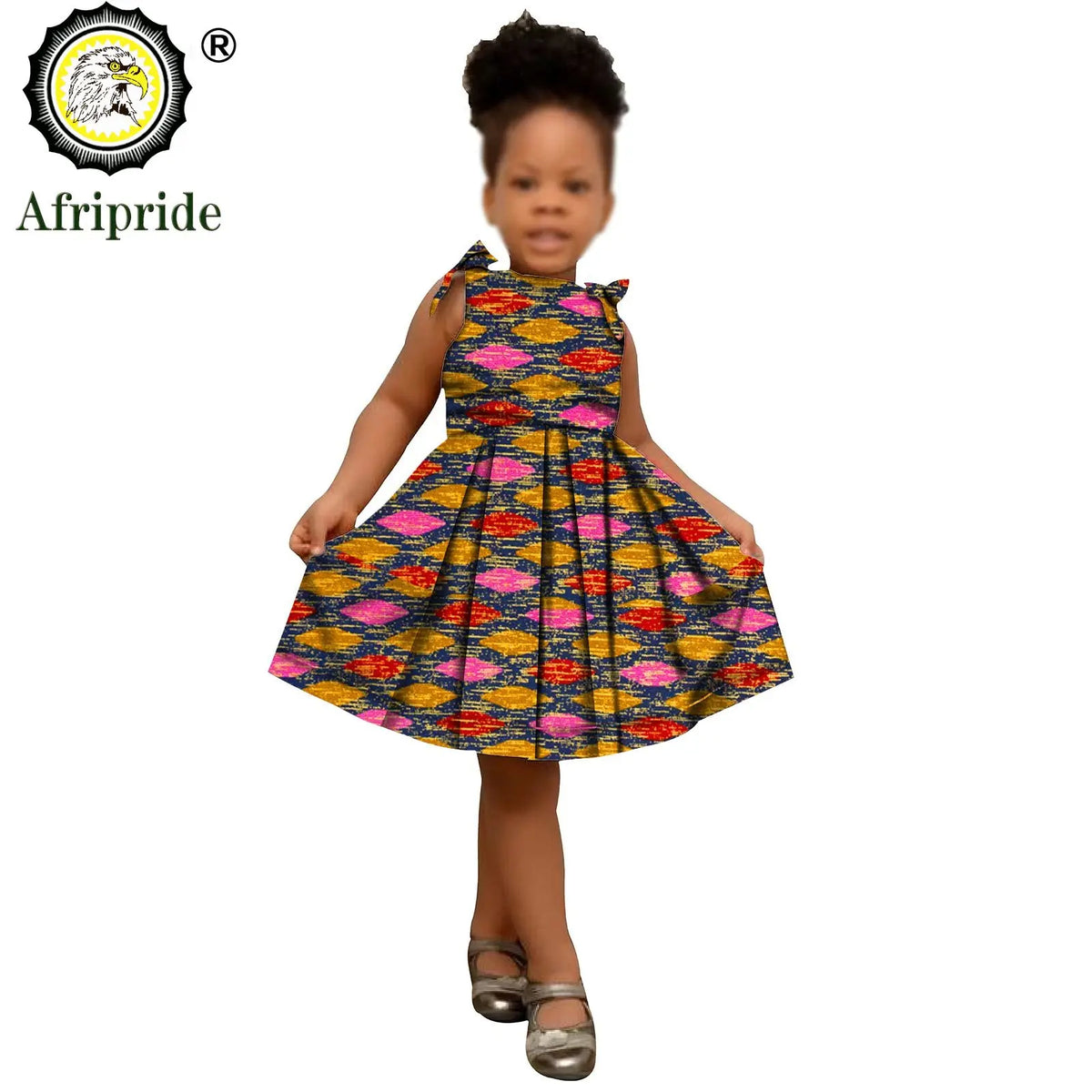2026 African Children Clothing Kids Dashiki Ankara Print Dresses Sleeveless Lovely Mini Dress for Girl AFRIPRIDE S1940005