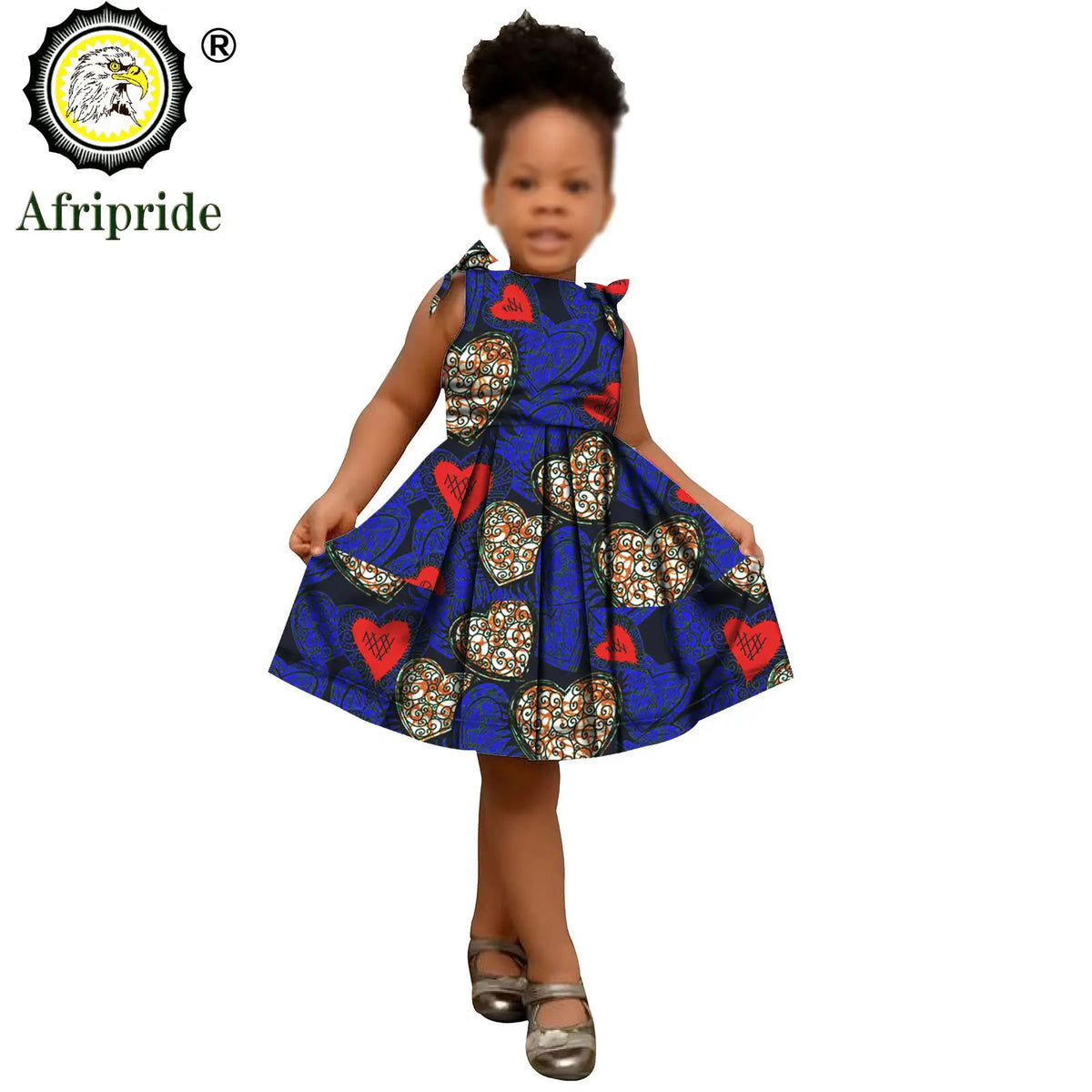 2026 African Children Clothing Kids Dashiki Ankara Print Dresses Sleeveless Lovely Mini Dress for Girl AFRIPRIDE S1940005