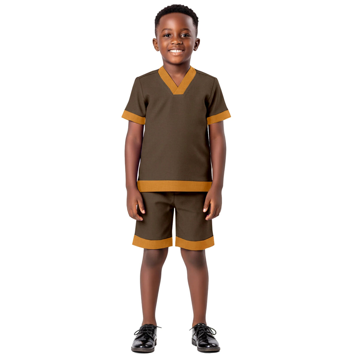African Attire for Boy Ankara Outfits Nigerian Clothes Dashiki Kids Short Sleeve Shirt and Shorts