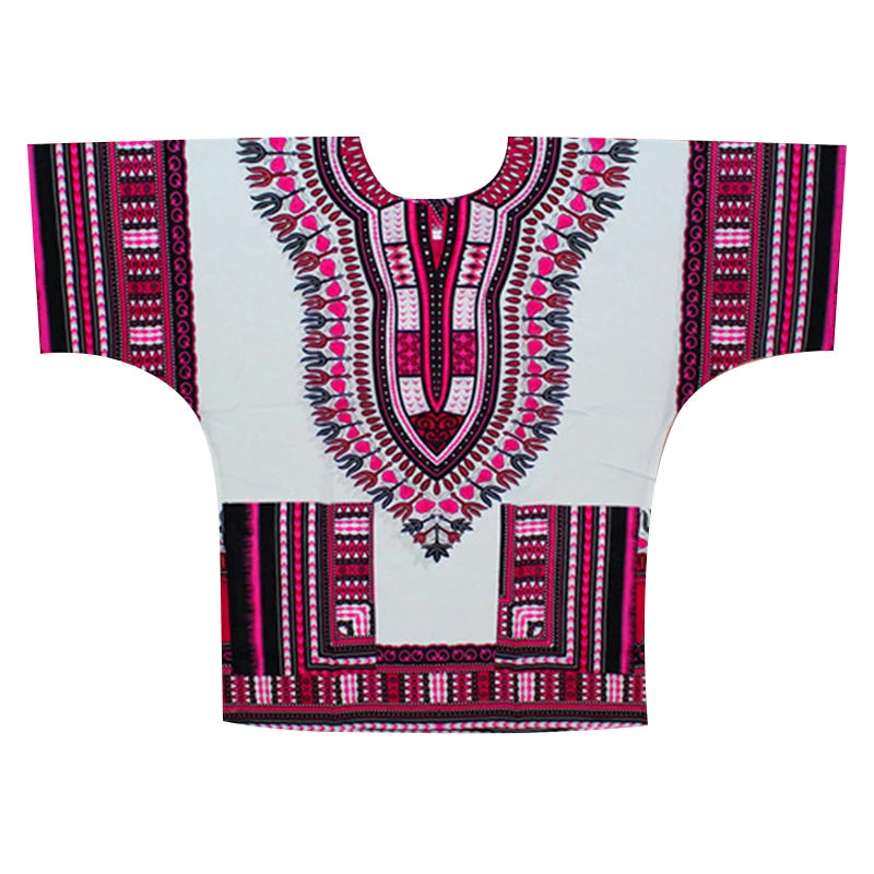 (Fast shipping) New fashion design african traditional printed 100% cotton Dashiki T-shirts for unisex (MADE IN THAILAND)