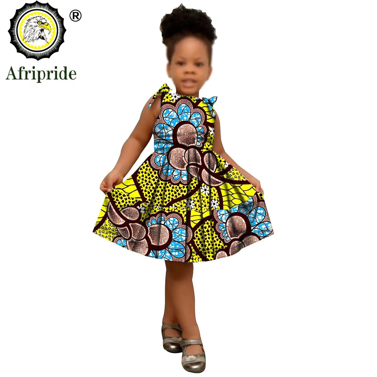 2026 African Children Clothing Kids Dashiki Ankara Print Dresses Sleeveless Lovely Mini Dress for Girl AFRIPRIDE S1940005