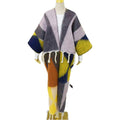 African Popular  Plus Size Casual  Print Fringe Cardigans Ankle Length Outwear Winter Fashion Fuzzy Long Duster Coat For Lady