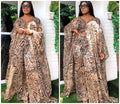 Chiffon cardigan loose pants two-piece set African robe