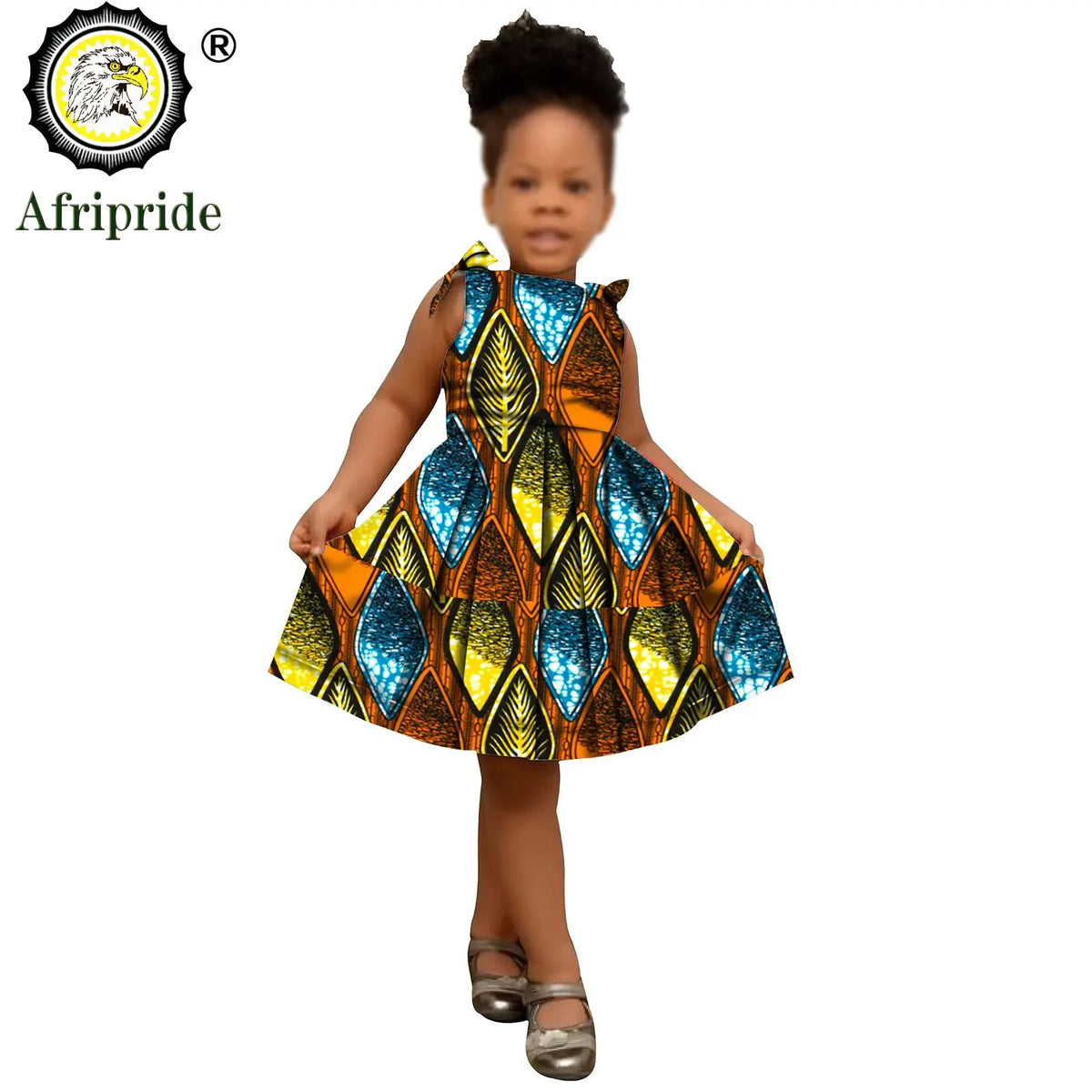 2026 African Children Clothing Kids Dashiki Ankara Print Dresses Sleeveless Lovely Mini Dress for Girl AFRIPRIDE S1940005