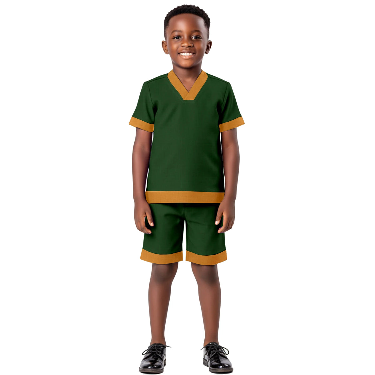 African Attire for Boy Ankara Outfits Nigerian Clothes Dashiki Kids Short Sleeve Shirt and Shorts