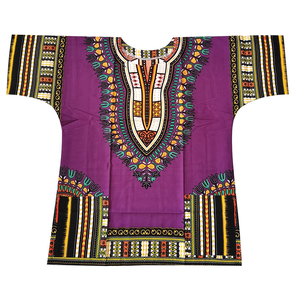 (Fast shipping) New fashion design african traditional printed 100% cotton Dashiki T-shirts for unisex (MADE IN THAILAND)