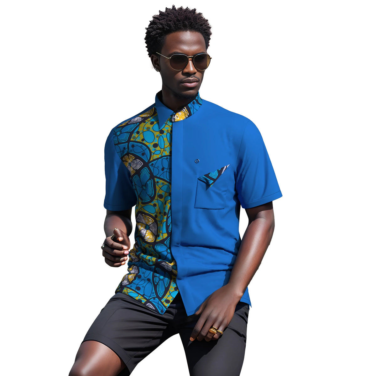 African Men Clothing Bazin Riche Ankara Shirt Daily African Men T Shirt Dashiki Top WYN2042