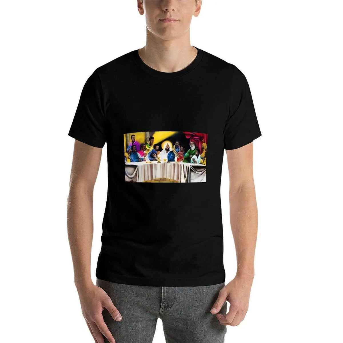 African American masterpiece, The last supper with Jesus portrait painting color photograph T-Shirt