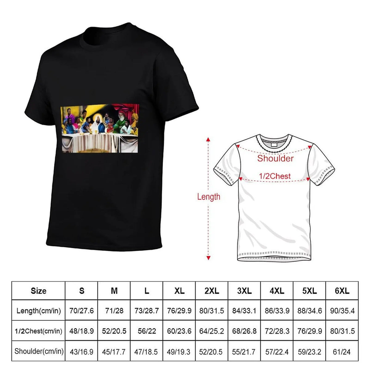 African American masterpiece, The last supper with Jesus portrait painting color photograph T-Shirt
