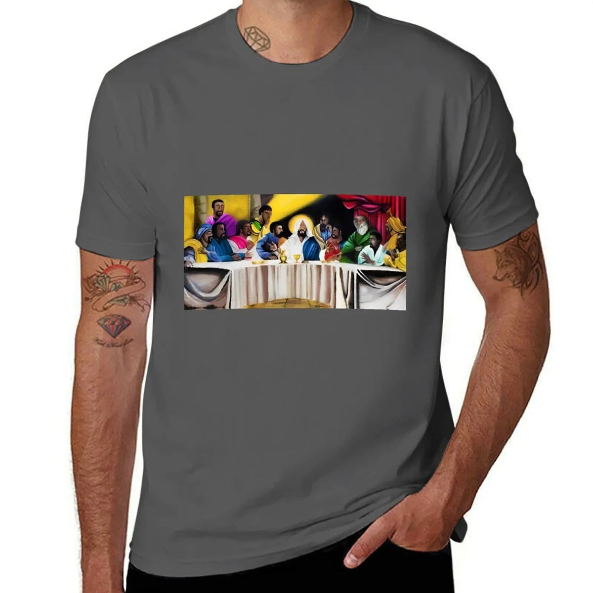 African American masterpiece, The last supper with Jesus portrait painting color photograph T-Shirt