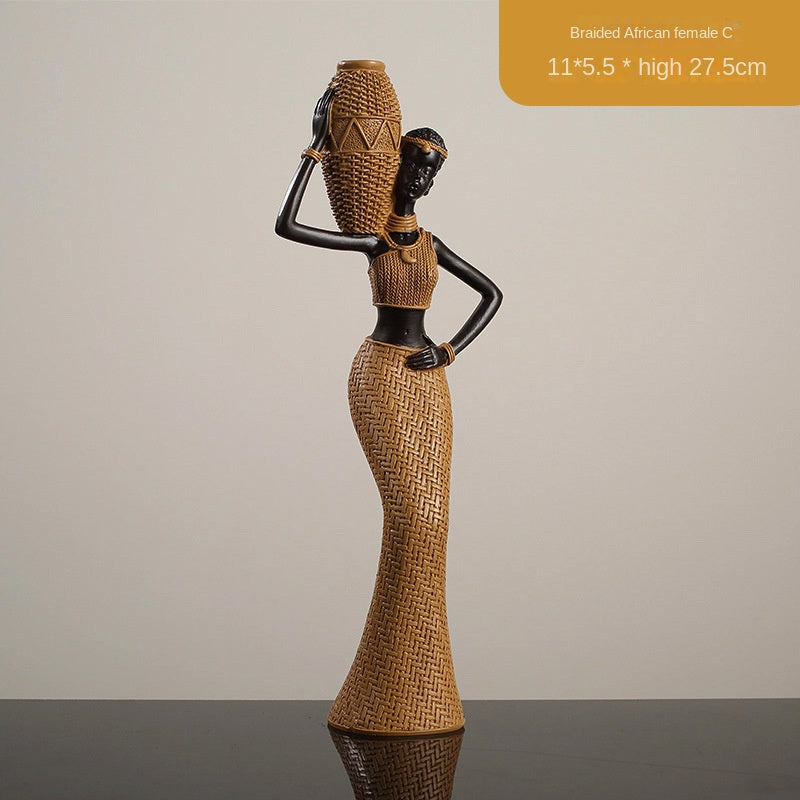 African girls' home resin ornaments and character decorations