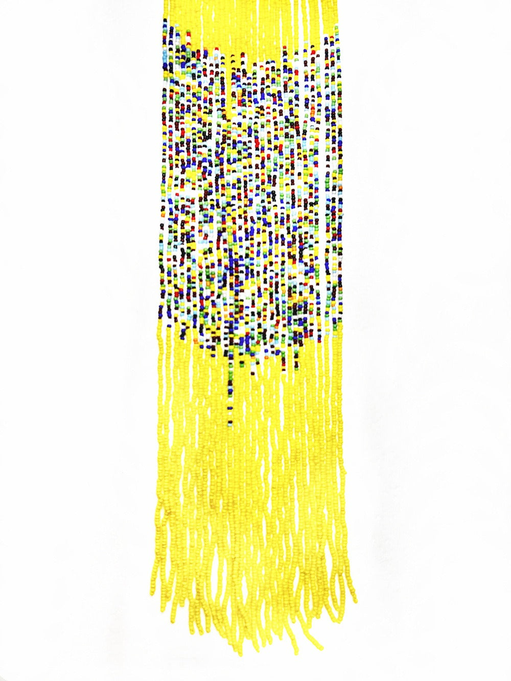 African Style Colorful Bead Necklace Set Long Tassel Sweater Chain