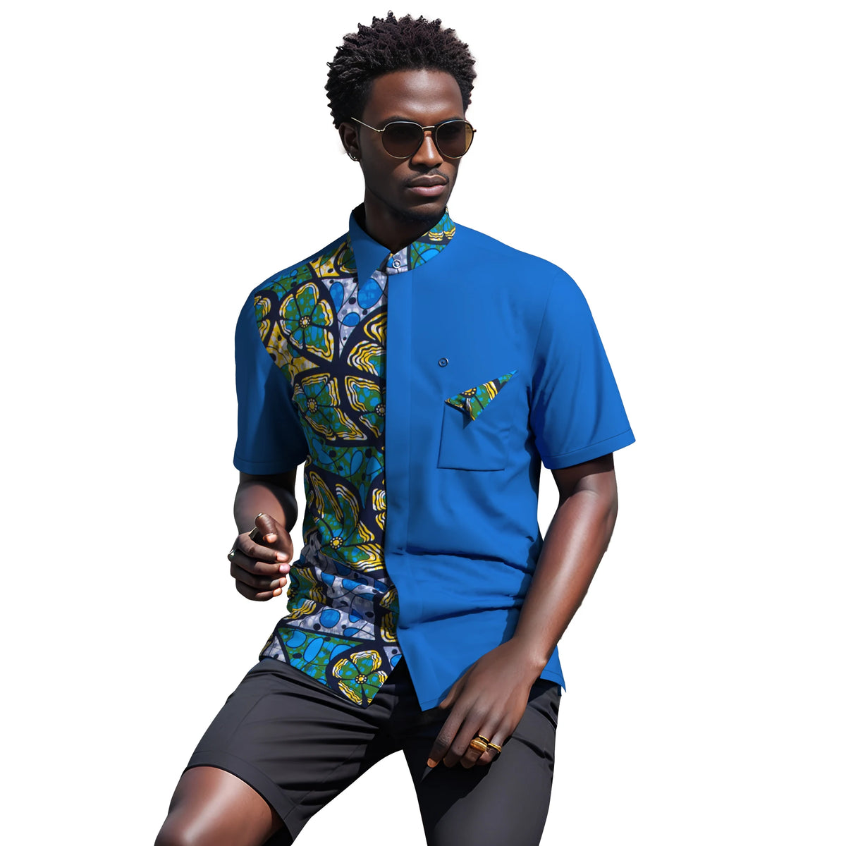 African Men Clothing Bazin Riche Ankara Shirt Daily African Men T Shirt Dashiki Top WYN2042