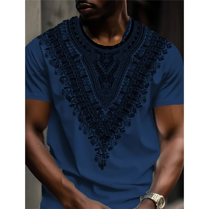 Designer Vintage African Ethnic Floral T Shirt 3D Print Mens Bohemian Graphic Tee Shirt Mens Crew Neck Short Sleeve Tshirts Tops