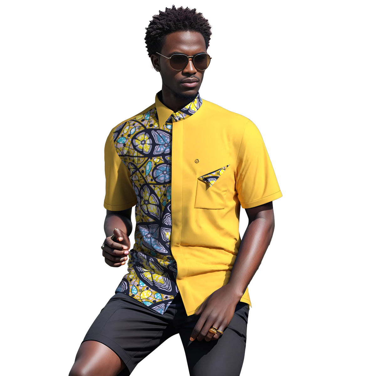 African Men Clothing Bazin Riche Ankara Shirt Daily African Men T Shirt Dashiki Top WYN2042
