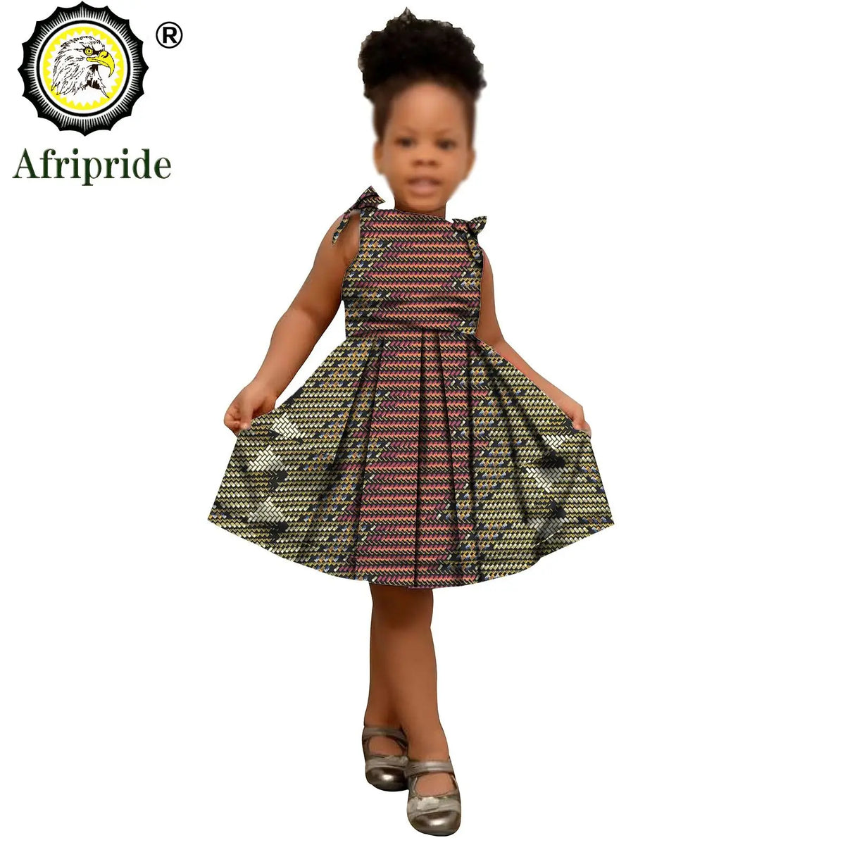 2026 African Children Clothing Kids Dashiki Ankara Print Dresses Sleeveless Lovely Mini Dress for Girl AFRIPRIDE S1940005