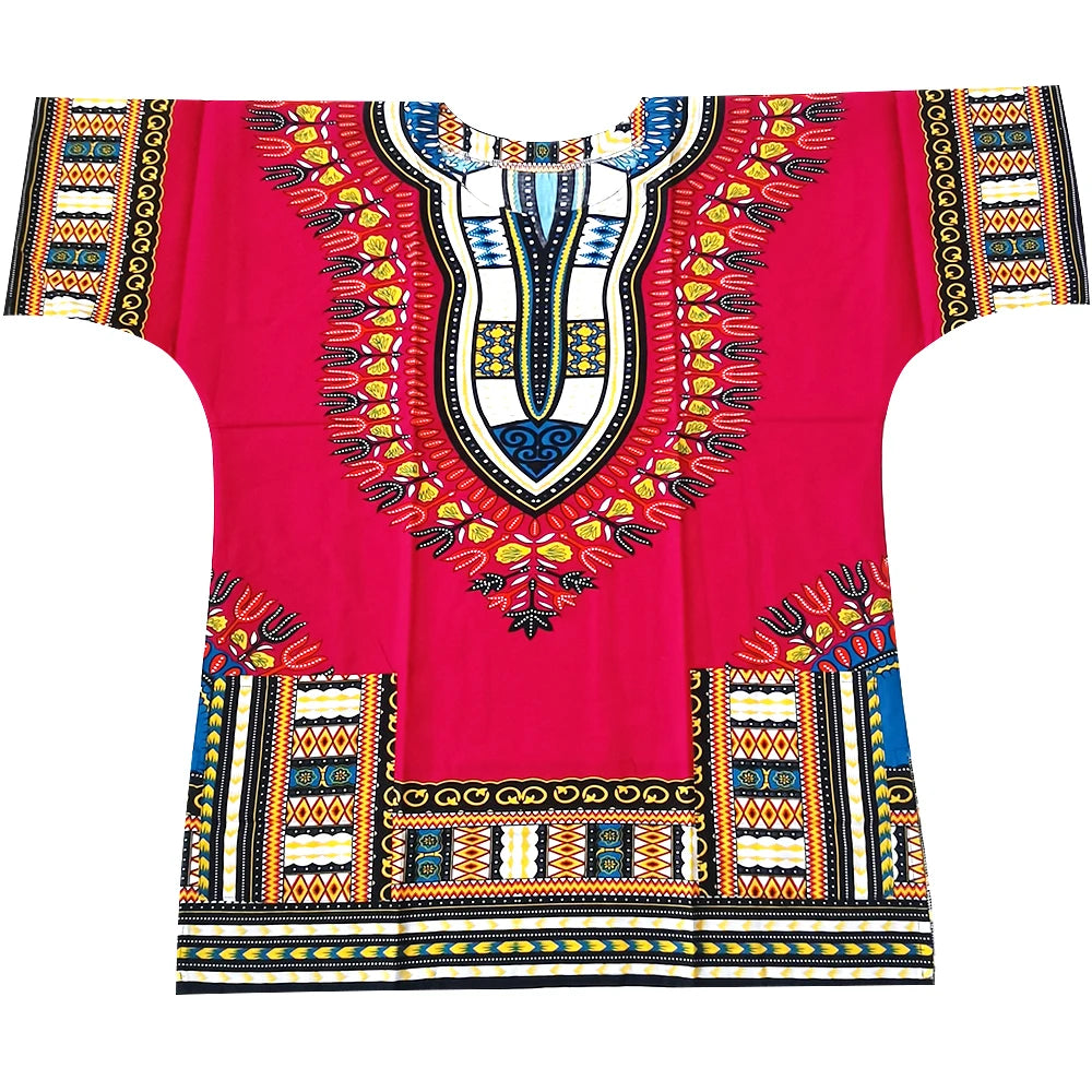 (Fast shipping) New fashion design african traditional printed 100% cotton Dashiki T-shirts for unisex (MADE IN THAILAND)