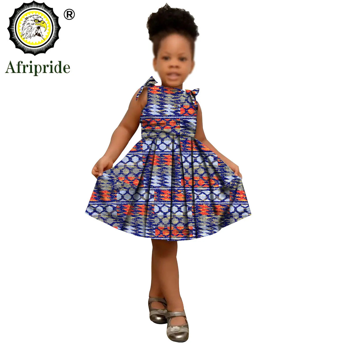 2026 African Children Clothing Kids Dashiki Ankara Print Dresses Sleeveless Lovely Mini Dress for Girl AFRIPRIDE S1940005