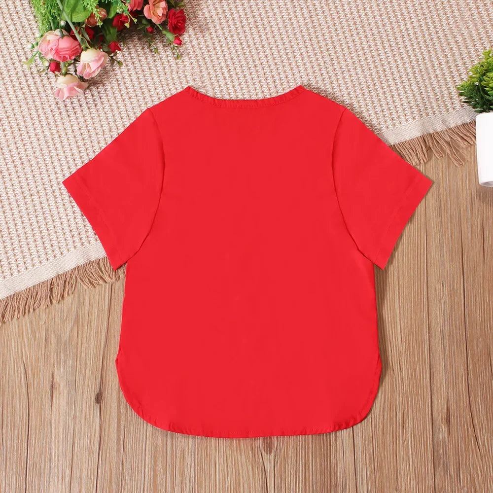 Vintage Ethnic T Shirts for 3-8Y Kids Boy Summer Fashion Short Sleeve Boy's T-Shirts African Embroidery V-Neck Tee Blouse Tops