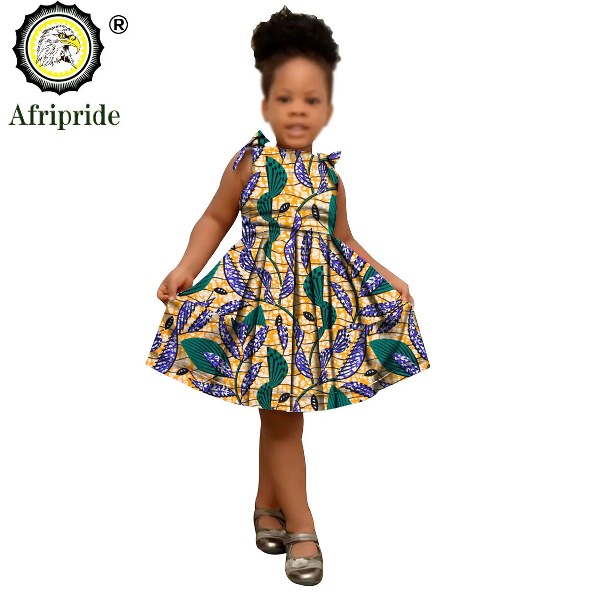 2026 African Children Clothing Kids Dashiki Ankara Print Dresses Sleeveless Lovely Mini Dress for Girl AFRIPRIDE S1940005