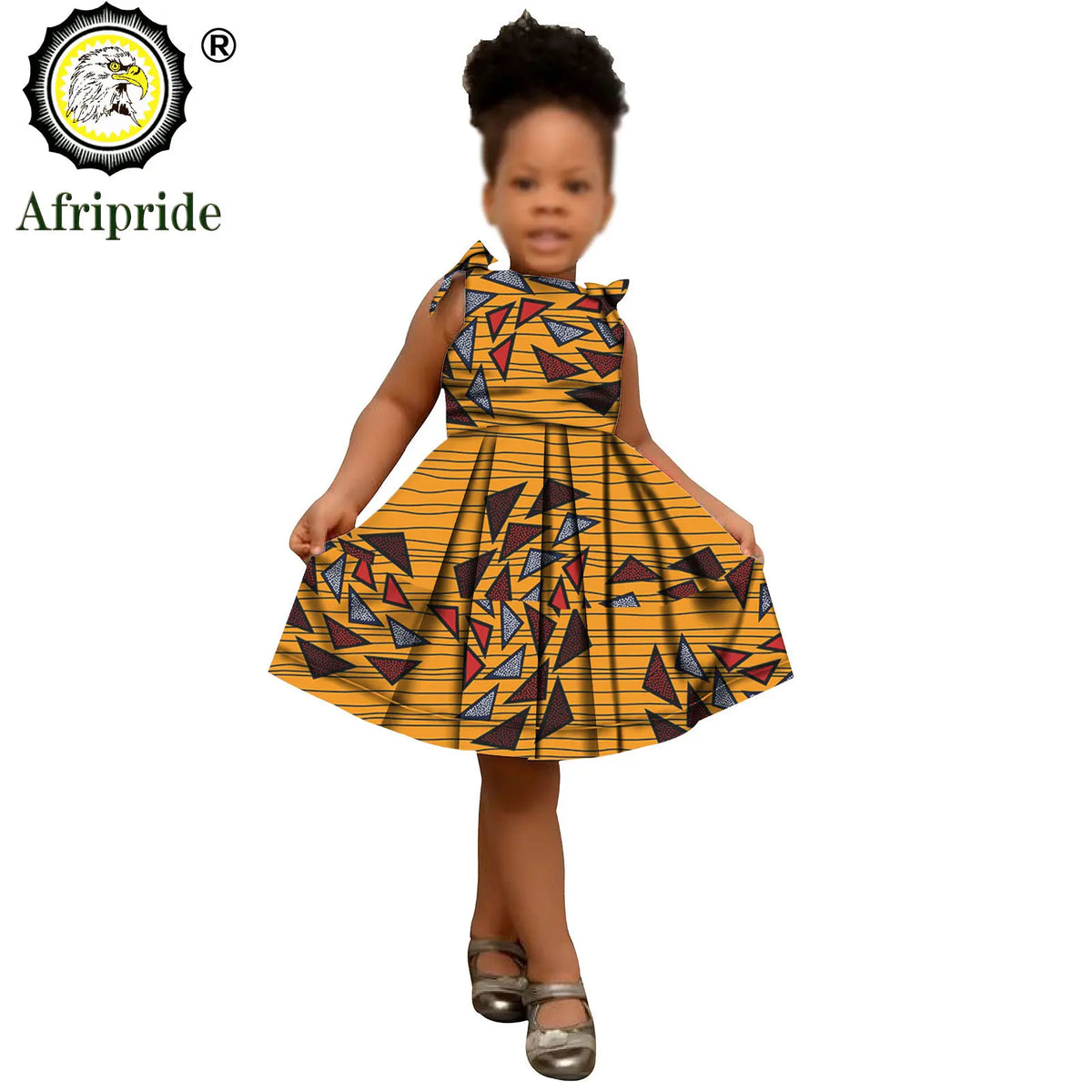 2026 African Children Clothing Kids Dashiki Ankara Print Dresses Sleeveless Lovely Mini Dress for Girl AFRIPRIDE S1940005